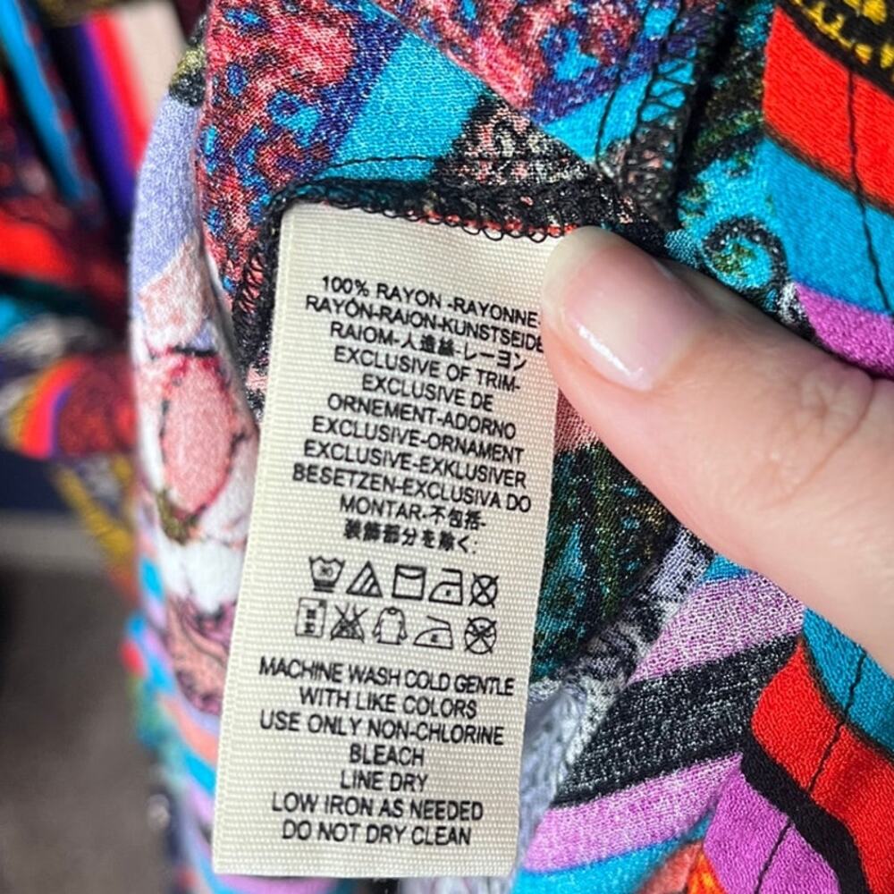 Free People Over The Rainbow Button Hi Low Midi Dress Kimono Handkerchief Small - Picture 7 of 8